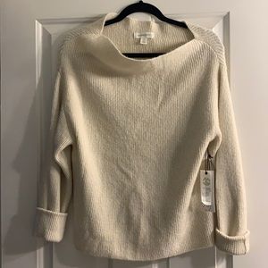 Oatmeal off the shoulder sweater